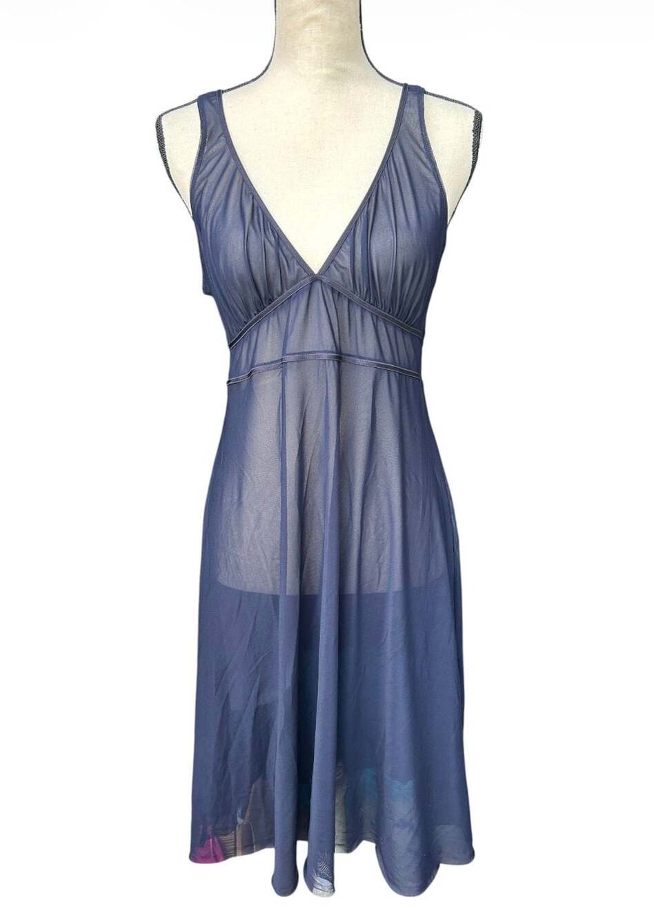 Tommy Bahama Size L Navy Blue Mesh Lingerie Cover Dress